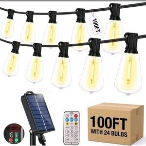 Solar Powered LED String Lights, ST38 Outdoor Waterproof for Patio, Yard, Porch
